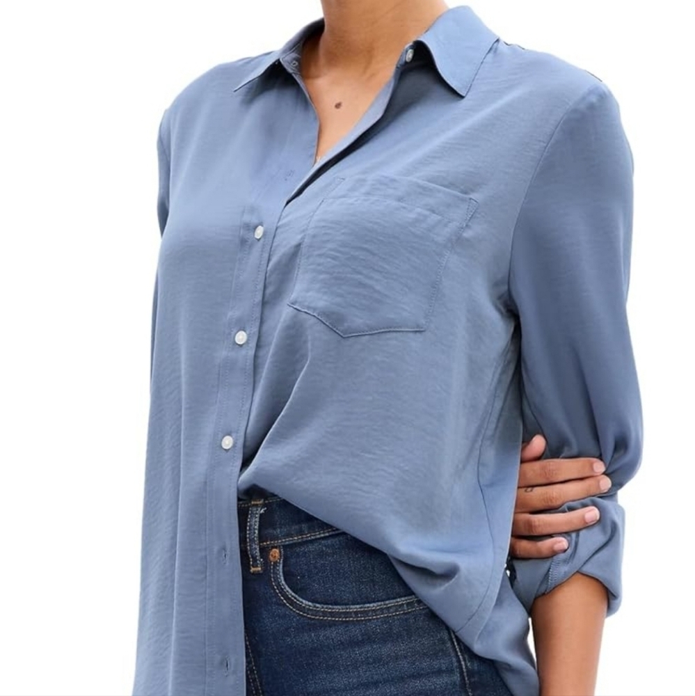 GAP Womens Satin Easy Shirt